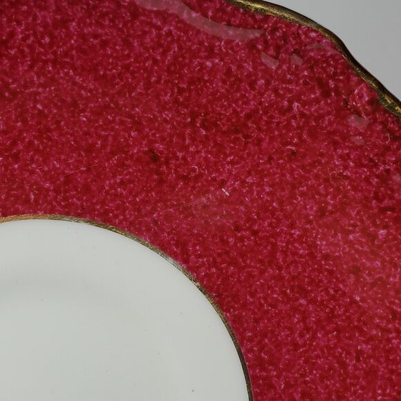 Coalport Teacup and Saucer Burgundy Pink Yellow Blue Flowers Vintage - Picture 6 of 10